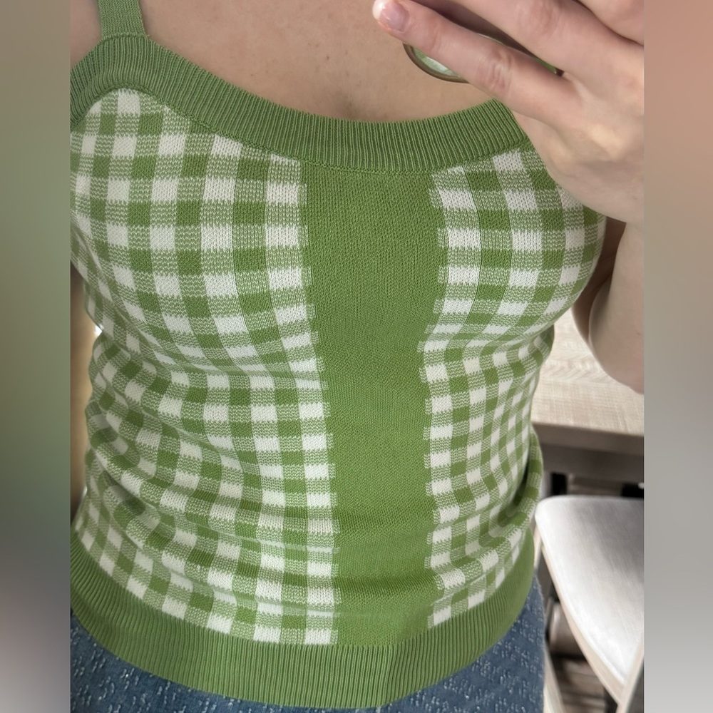 St Patrick’s Spring Green Checkered Women's Top - Picture 9 of 11